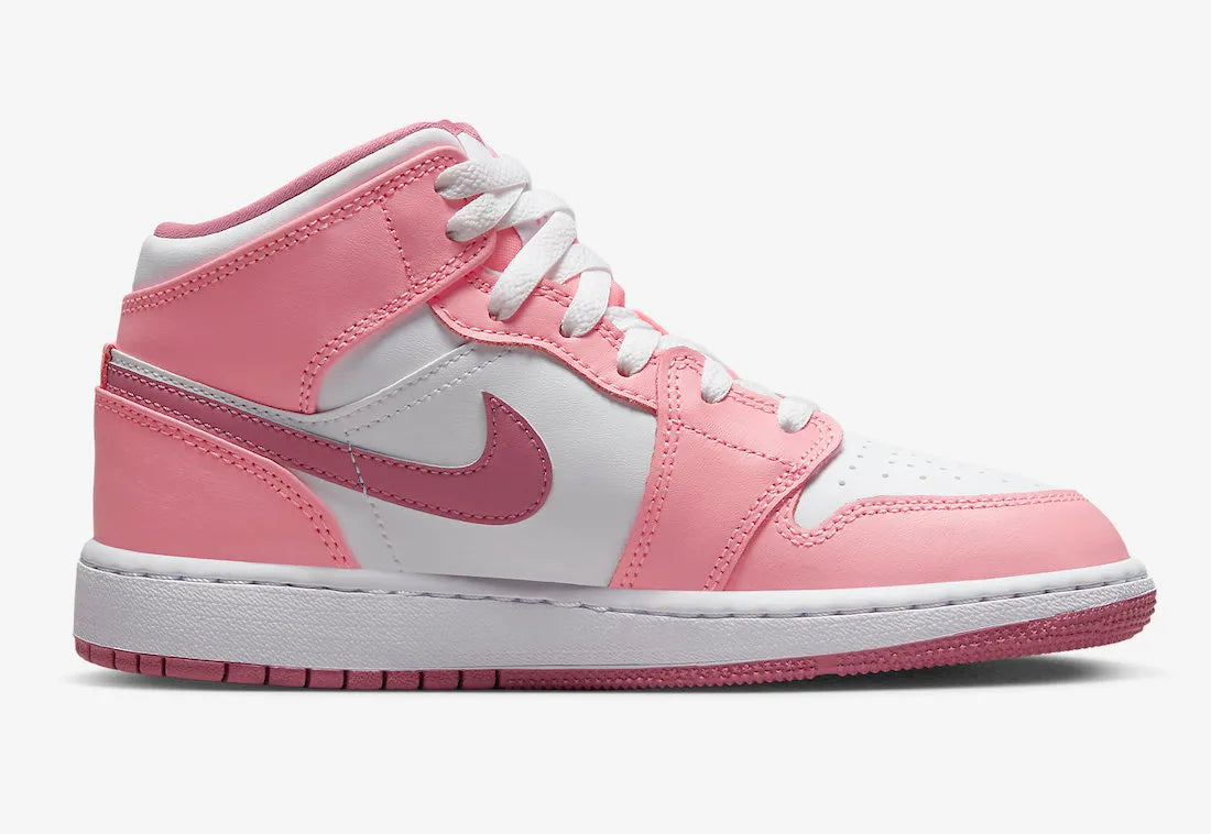 JORDAN 1 MID PINK VALENTINE GS (WOMENS)