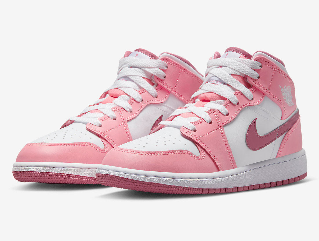 JORDAN 1 MID PINK VALENTINE GS (WOMENS)