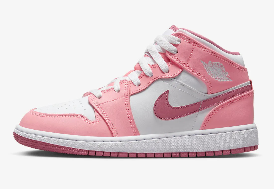 JORDAN 1 MID PINK VALENTINE GS (WOMENS)