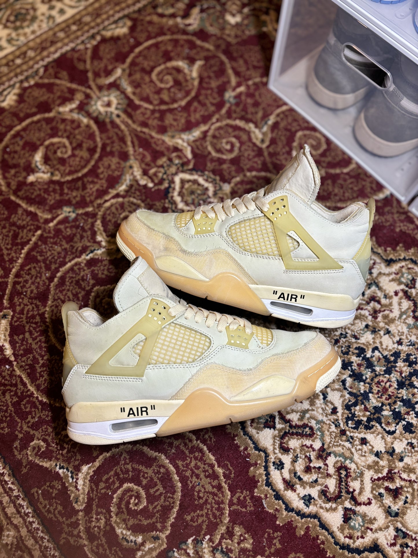 OFF WHITE JORDAN 4 SAIL (WOMENS), (MENS)