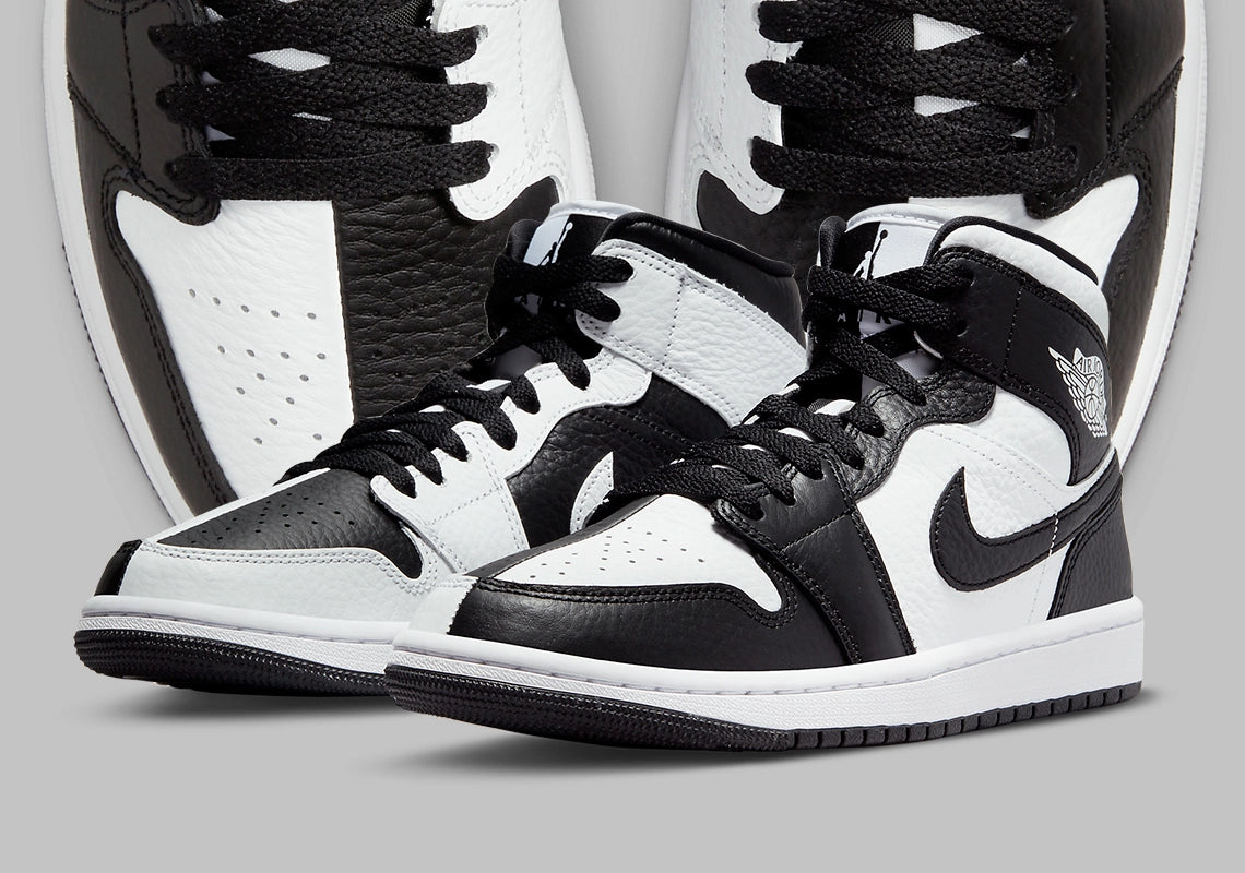 Jordan 1 Mid Split Black White (Womens)