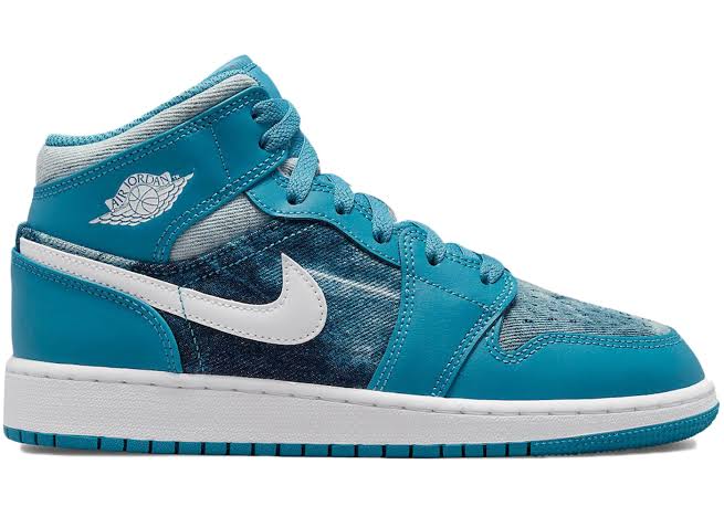 Jordan 1 Mid Washed Denim GS (Womens)