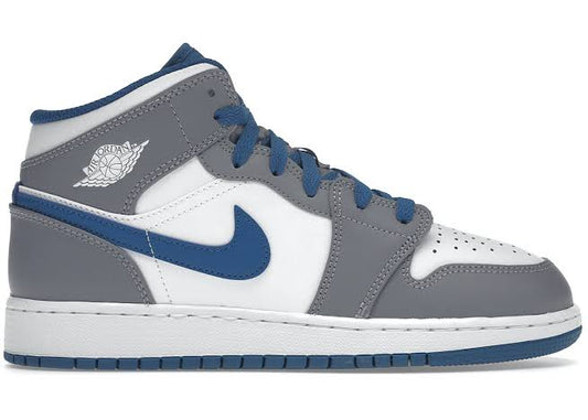 JORDAN 1 MID TRUE BLUE GS (WOMENS)