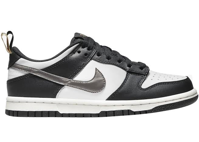 Nike Dunk Low Black White Metallic (GS/Womens)